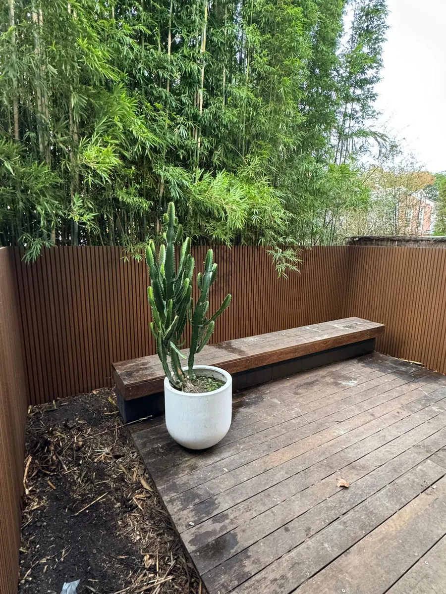 Timber slat privacy screen with bamboo, Eastern Suburbs